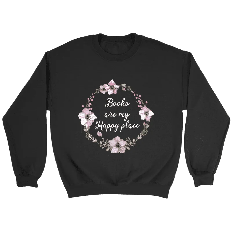 "Happy place" Sweatshirt Hoodie with Slit Hem Functional Movement