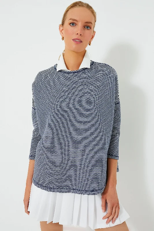 Heathered Navy Reversible Ally Swing Sweatshirt Cotton Hoodie Fleece Lining Warmth