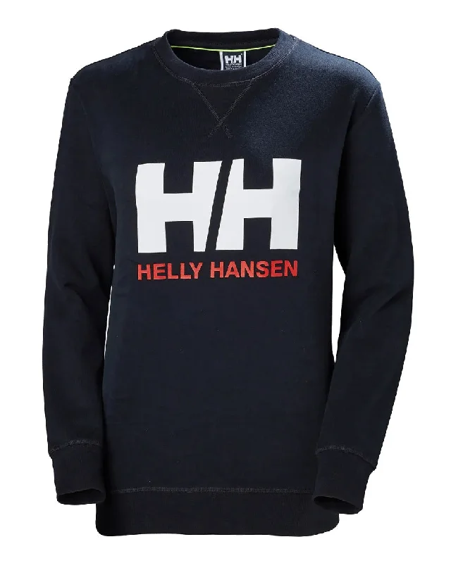 Helly Hansen Womens Logo Crew Sweatshirt Hoodie with Distressed Vintage Worn