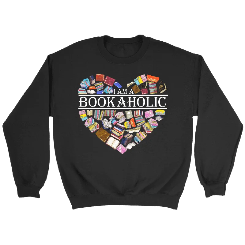 "I am a bookaholic" Sweatshirt Hoodie with Button Placket Classic Preppy