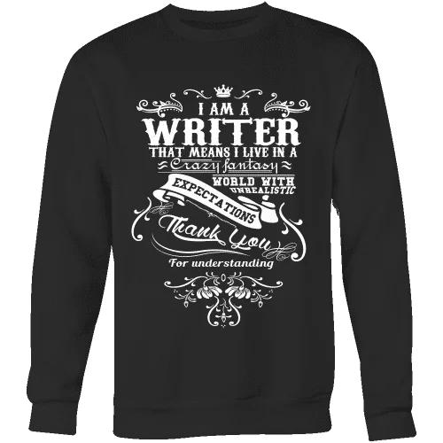 I am a writer Sweatshirt Hoodie with Bell Sleeves Flared Feminine