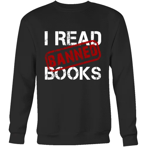I Read Banned Books Sweatshirt Hoodie with Camouflage Military Edgy