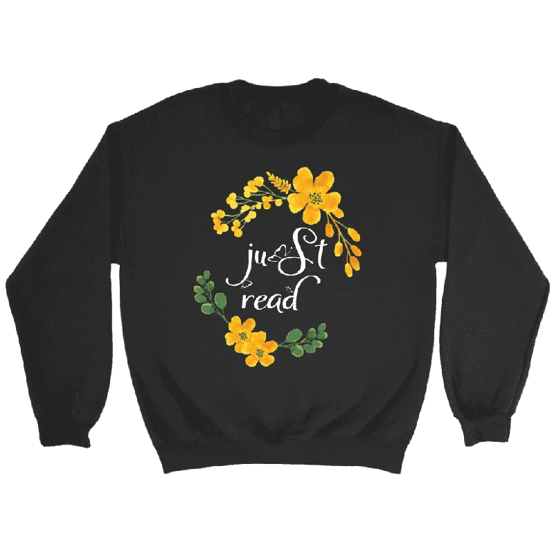 "just read" Sweatshirt Cotton Hoodie Fleece Lining Warmth