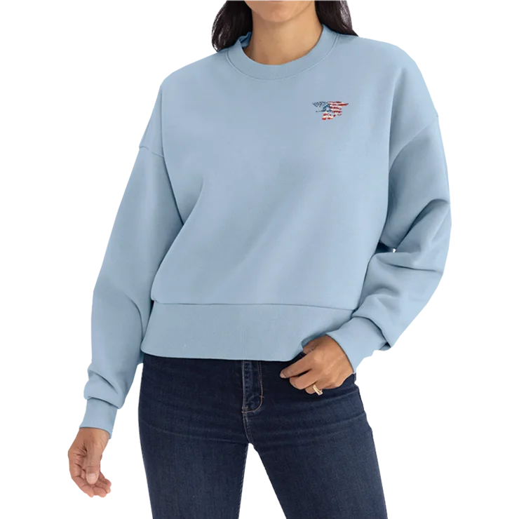 Ladies Stonewash Denim Trident Flag Heavyweight Sweatshirt Hoodie Dress Longline Feminine Ladies Stonewash Denim Trident Flag Heavyweight Sweatshirt Hoodie Dress Longline Feminine