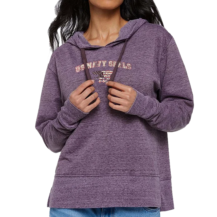 Ladies US NAVY SEALS with Trident Vintage Wash Hoodie Hoodie with Zipper Versatile Modern Ladies US NAVY SEALS with Trident Vintage Wash Hoodie Hoodie with Zipper Versatile Modern