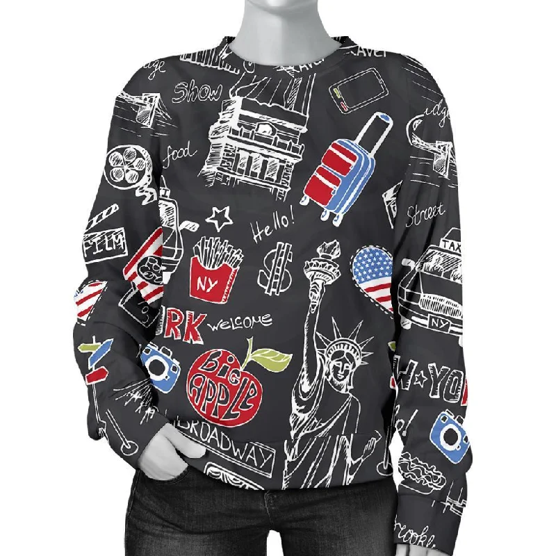 Love New York Print Pattern Women's Sweatshirt Hoodie with Pattern Geometric Abstract Love New York Print Pattern Women's Sweatshirt Hoodie with Pattern Geometric Abstract