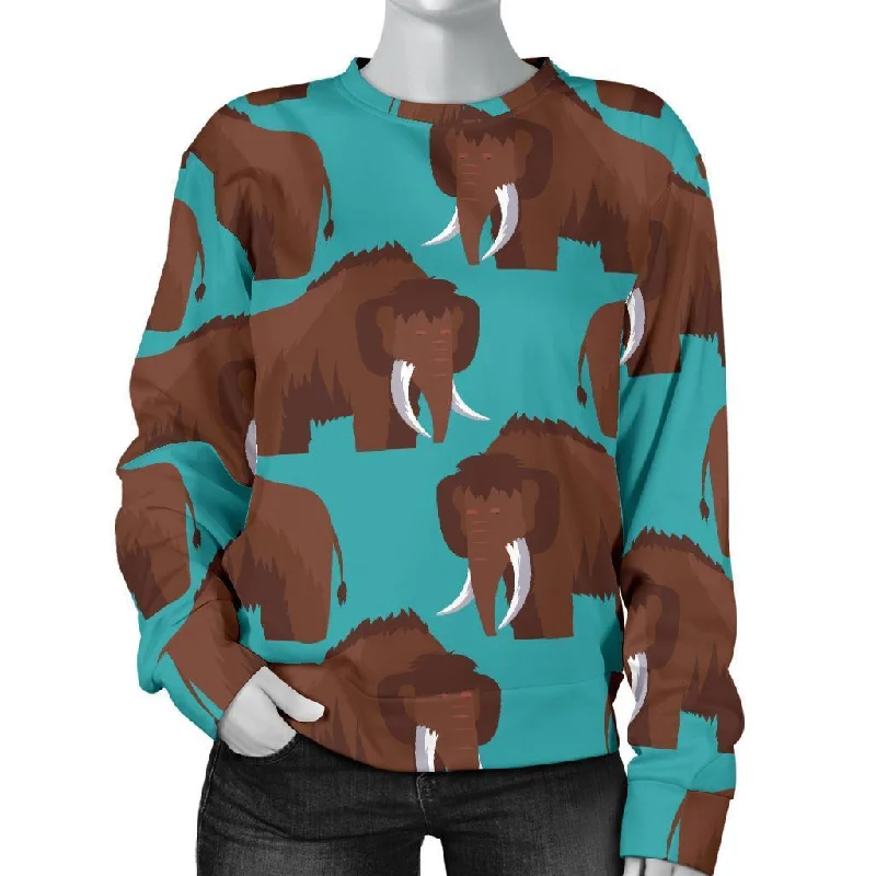 Mammoth Blue Pattern Print Women's Sweatshirt Hoodie with Logo Branding Identity