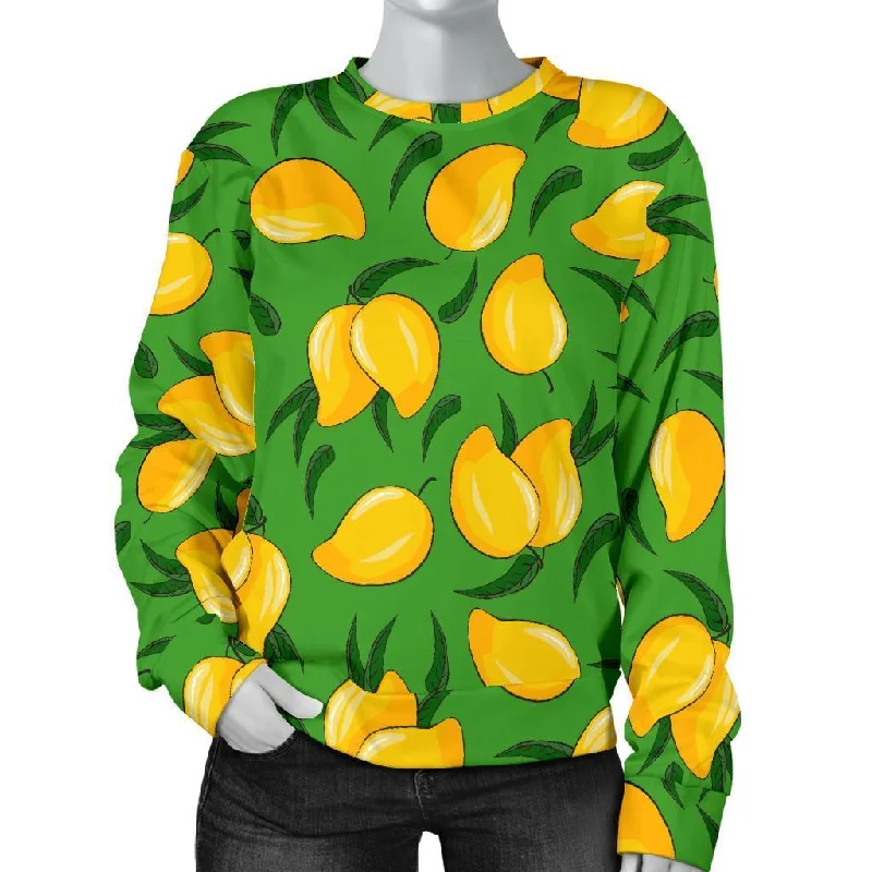 Mango Print Pattern Women's Sweatshirt Hoodie with Toggle Buttons Decorative Unique