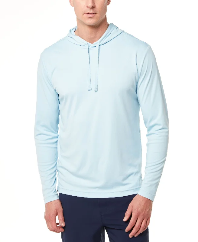 Men's Long Sleeve Hooded Sun Shirt Hoodie with Half-Zip Sporty Casual
