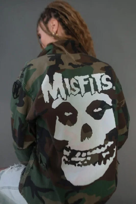 Misfits Authentic Vintage Camo Jacket Nylon Jacket Polyester Jacket Spandex Jacket