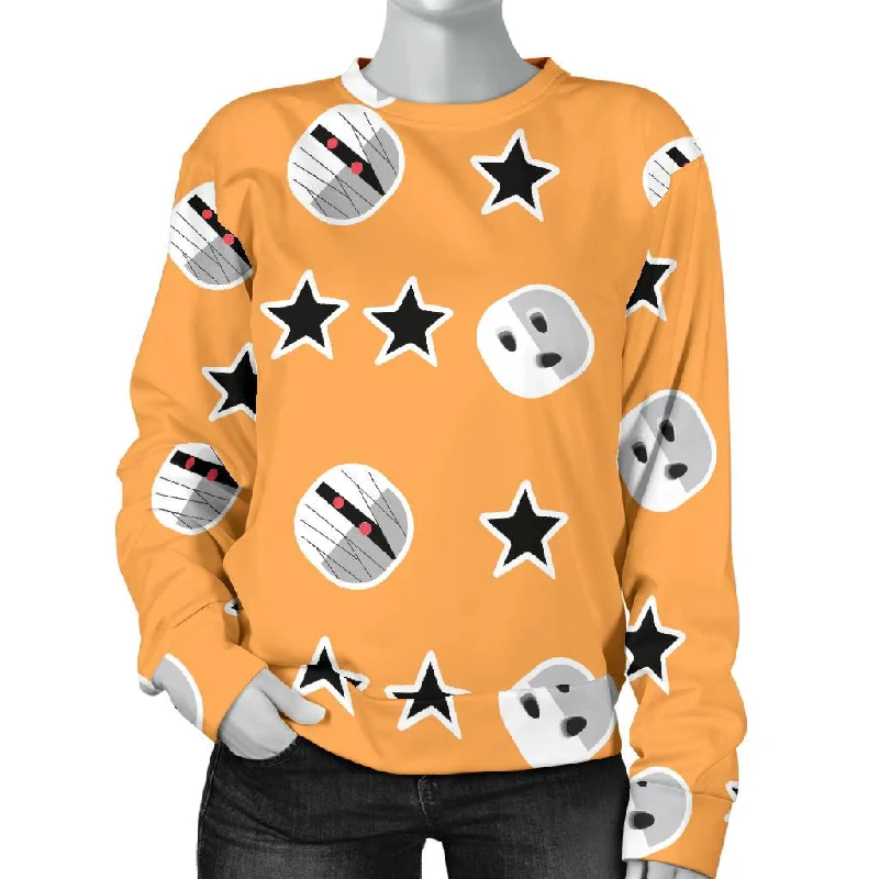 Mummy Print Pattern Women's Sweatshirt Hoodie with Embroidery Detailed Premium