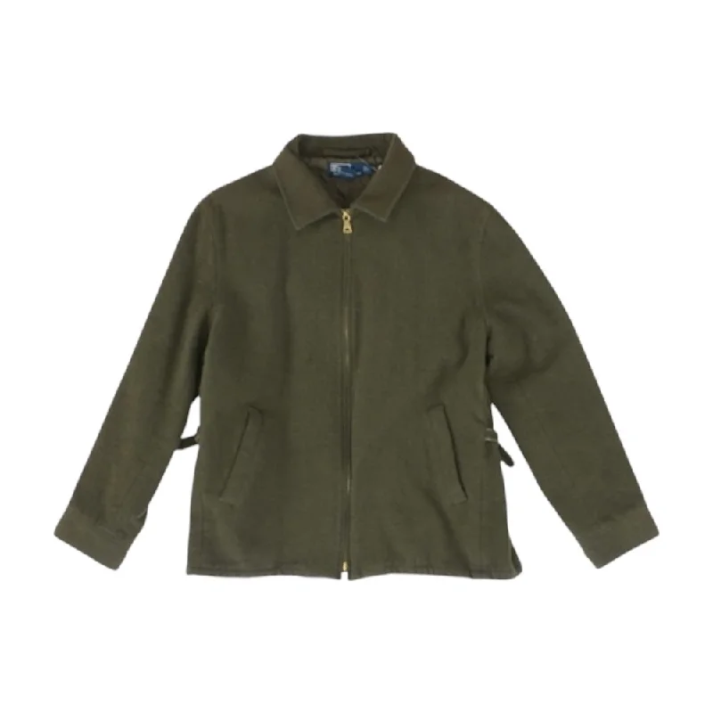 Olive Solid Bomber Jacket Nylon Jacket Polyester Jacket Spandex Jacket