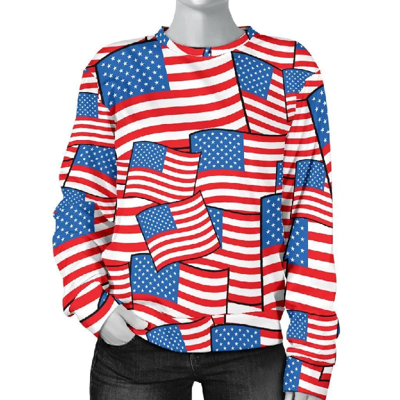 Patriot Pattern Print Women's Sweatshirt Hooded Sweatshirt Casual Wear Street Style