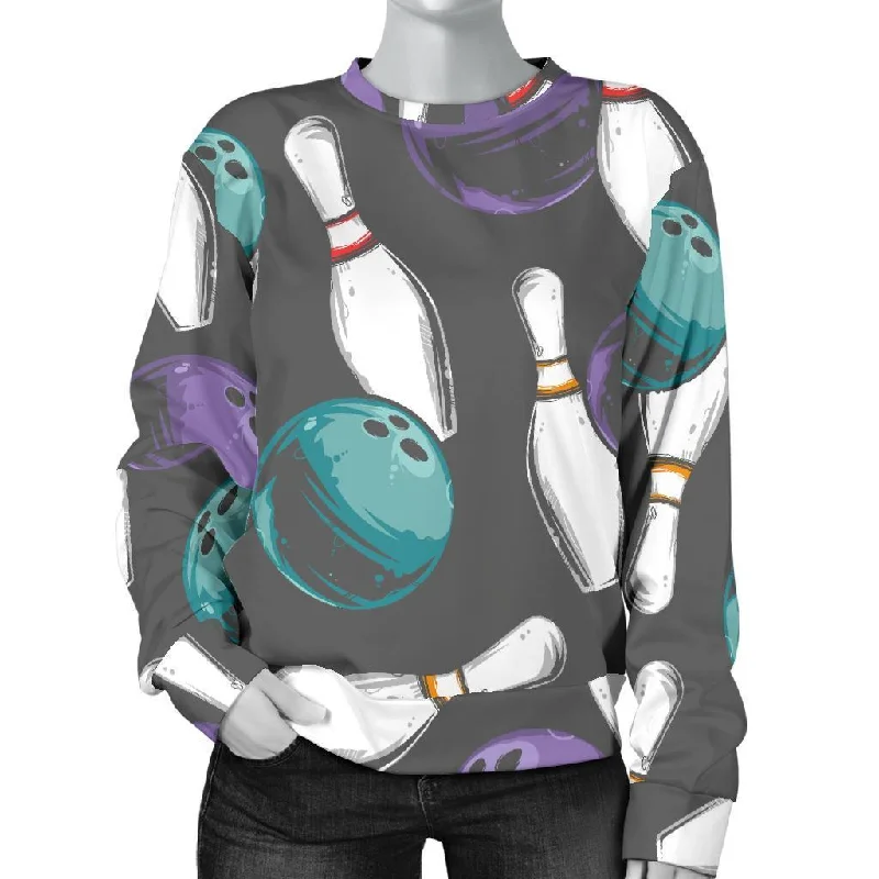 Pattern Print Bowling Women's Sweatshirt Hoodie Sweatshirt Pullover