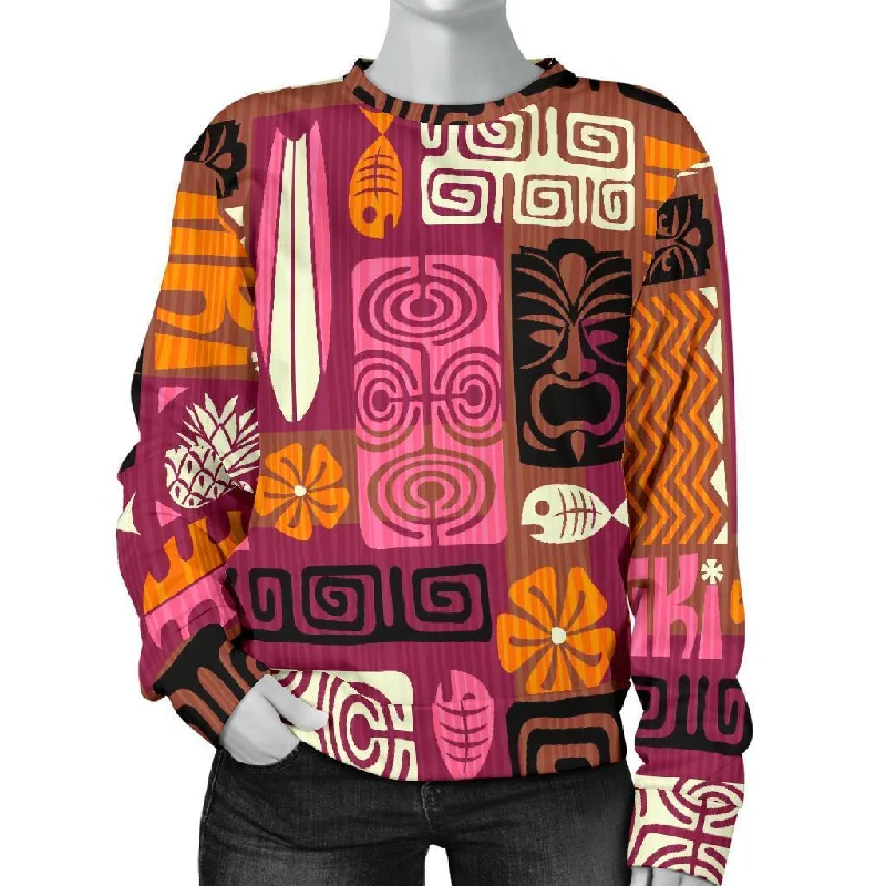 Pattern Print Ethnic Women's Sweatshirt Hoodie with Toggle Buttons Decorative Unique