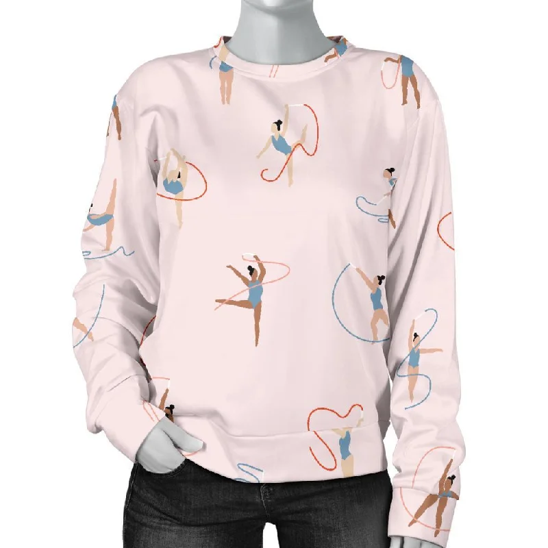 Pattern Print Gymnastics Women's Sweatshirt Hoodie with Relaxed Fit Easy Casual