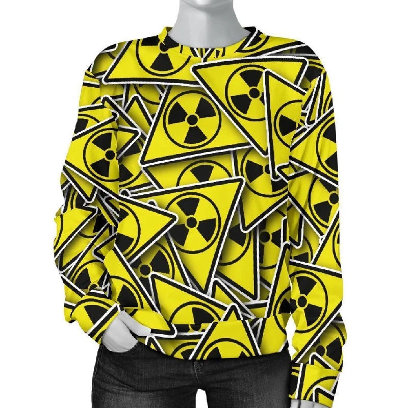 Pattern Print Radiation Women's Sweatshirt Hoodie with Hem Elastic Stretchable Comfortable