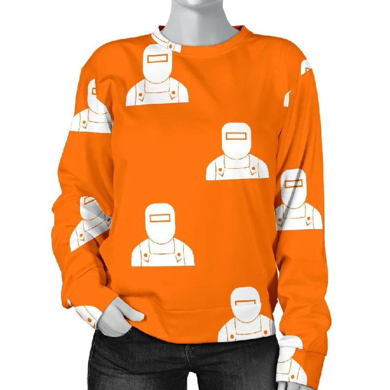 Pattern Print Welder Women's Sweatshirt Oversized Hoodie Comfort Casual