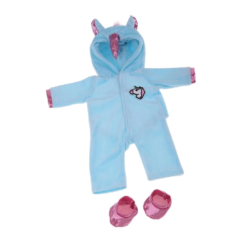 Max Plush Doll Hoodies Romper Jumpsuits For 18inch Girl Doll Blue Horse Hoodie with Double Zipper Versatile Adjustable Max Plush Doll Hoodies Romper Jumpsuits For 18inch Girl Doll Blue Horse Hoodie with Double Zipper Versatile Adjustable