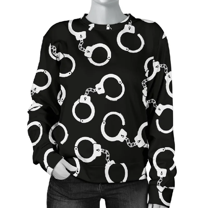 Police Shackle Pattern Print Women's Sweatshirt Hoodie with Gradient Ombre Colorful