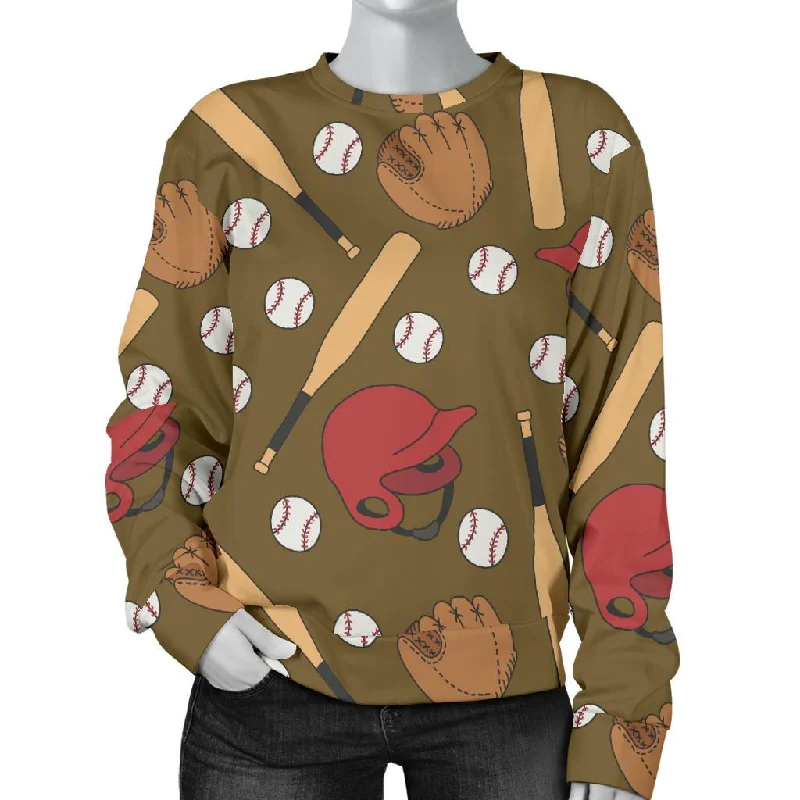 Print Pattern Baseball Women's Sweatshirt Hoodie with Camouflage Military Edgy
