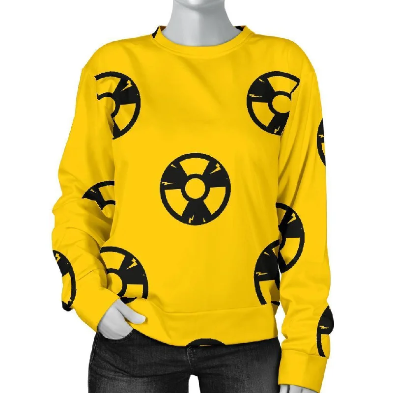 Radiation Pattern Print Women's Sweatshirt Hoodie with Contrast Stitching Detailed Premium