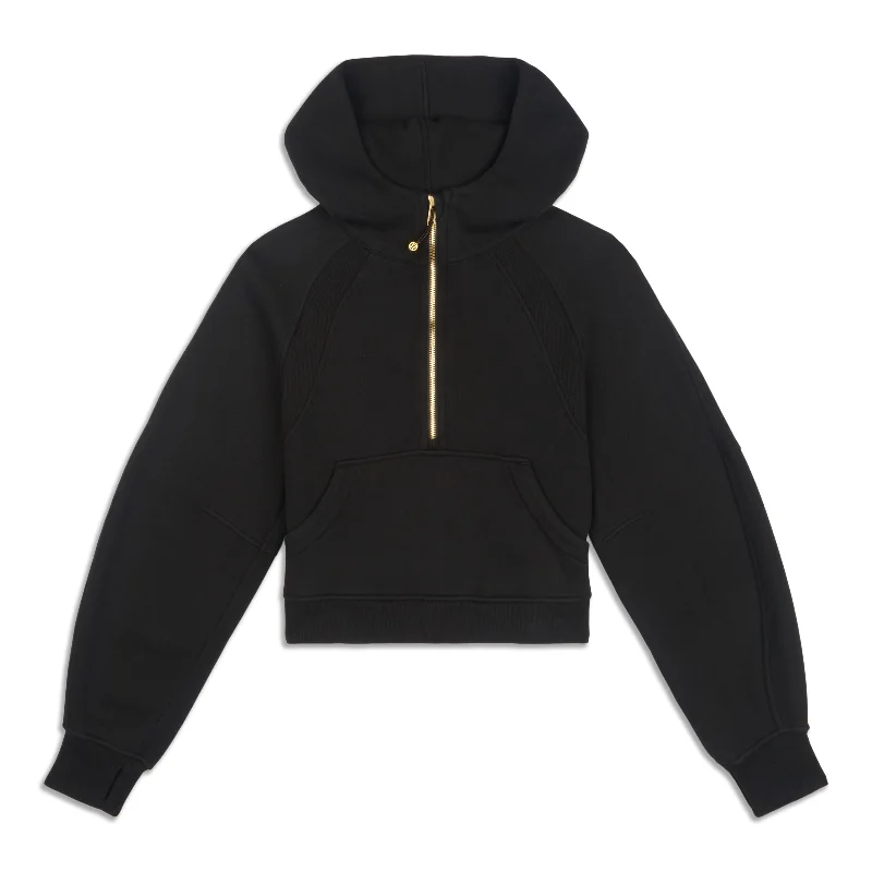Scuba Oversized Half-Zip Hoodie - Resale Hoodie with Cuffed Sleeves Snug Secure
