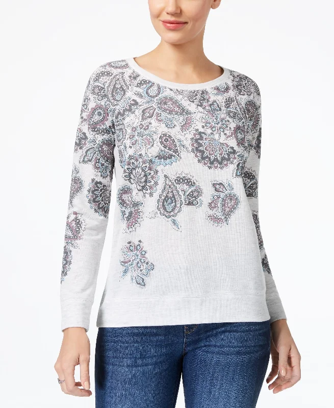 Style & Co Long Sleeve Paisley Print Sweatshirt Hoodie with Slim Fit Tailored Modern Style & Co Long Sleeve Paisley Print Sweatshirt Hoodie with Slim Fit Tailored Modern