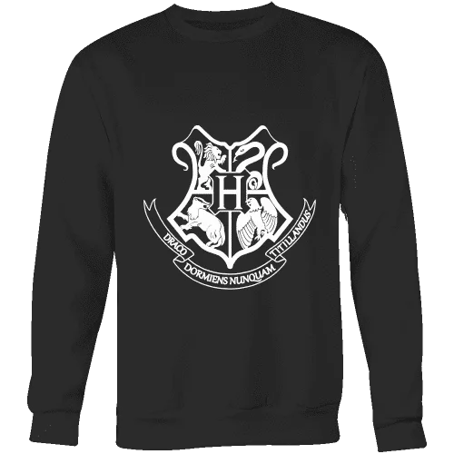 The Hogwarts Crest Sweatshirt Hoodie with Button Placket Classic Preppy