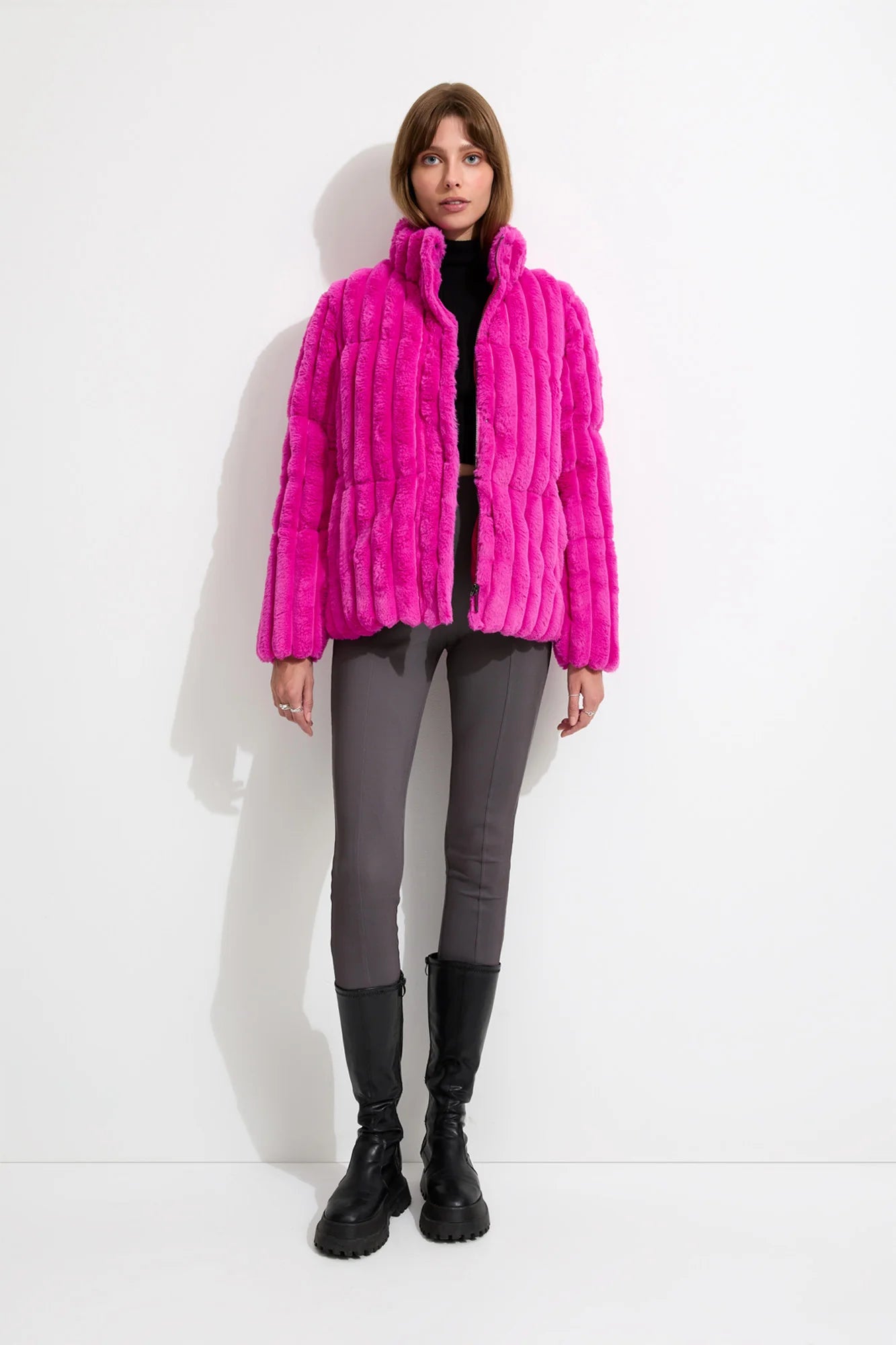 Recurrence Puffer Jacket | Fuchsia Cotton Jacket Linen Jacket Terry Jacket