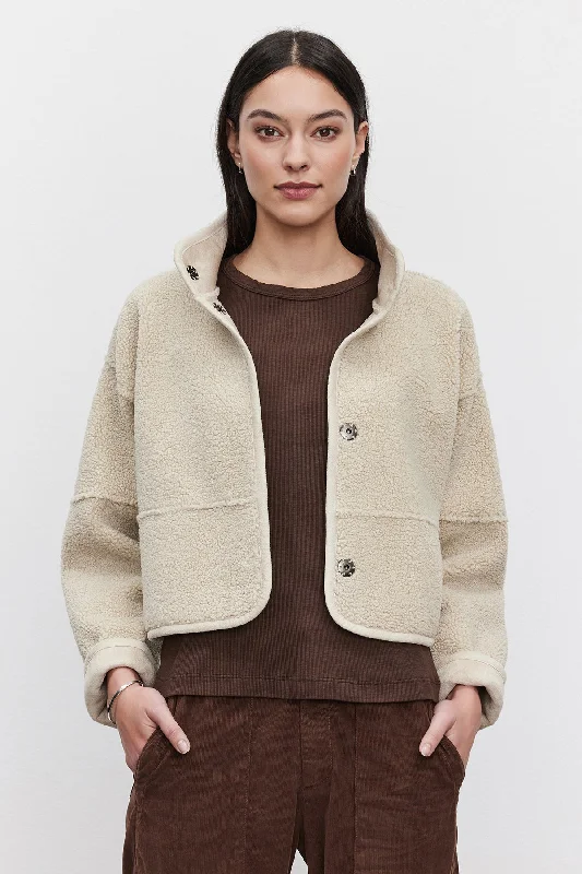 Velvet by Graham & Spencer Kelly 06 Luxe Sherpa Reversible Jacket | Ecru Faux Fur Jacket Real Fur Jacket Shearling Jacket