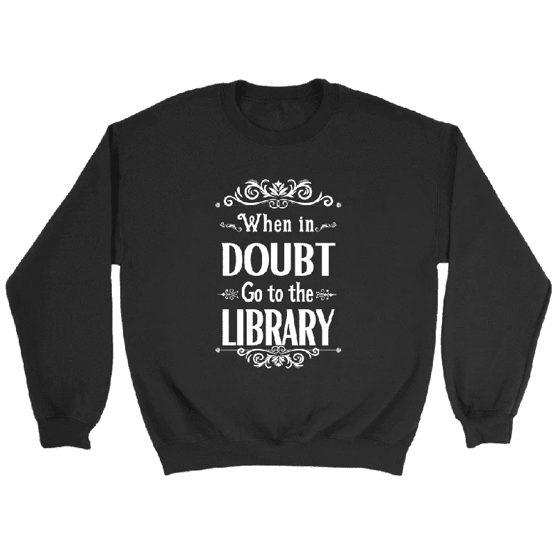"When in doubt" Sweatshirt Hoodie with Exposed Zipper Edgy Industrial