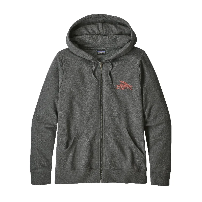 W's Small Flying Fish Ahnya Full-Zip Hoody Hoodie with Print Artistic Unique