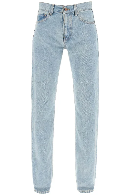 Cleo Straight Leg Jeans  - Light Blue Comfortable Dark Wash Jeans