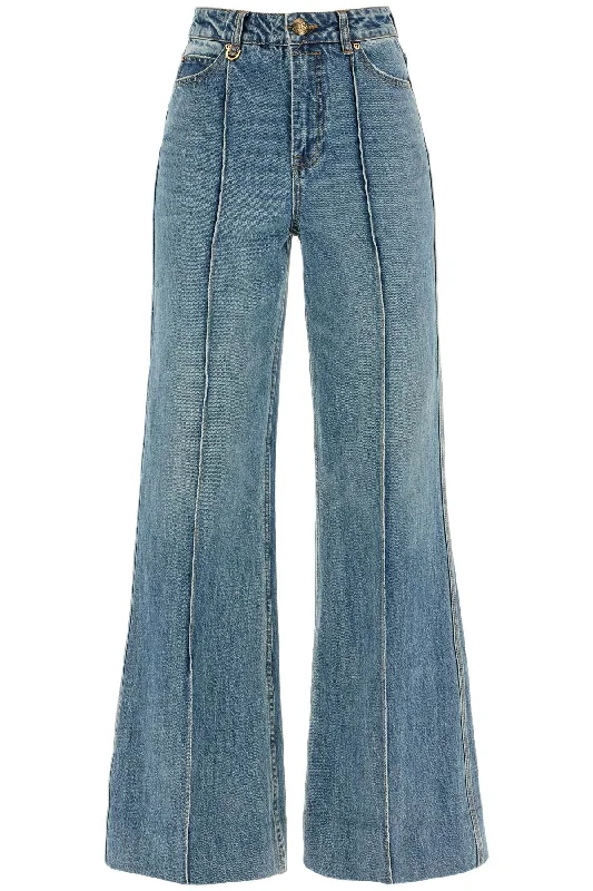 Wide Leg Jeans Illustration Design Product  - Blue Trendy Vintage Denim Jeans