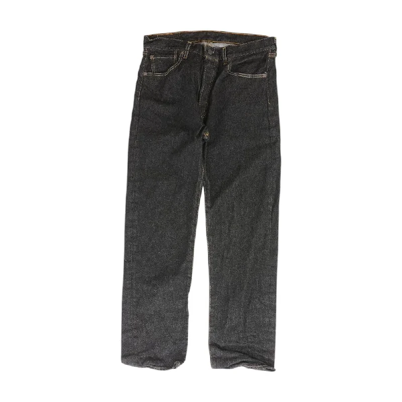 501 Black Solid Jeans Chic Faded Blue Jeans