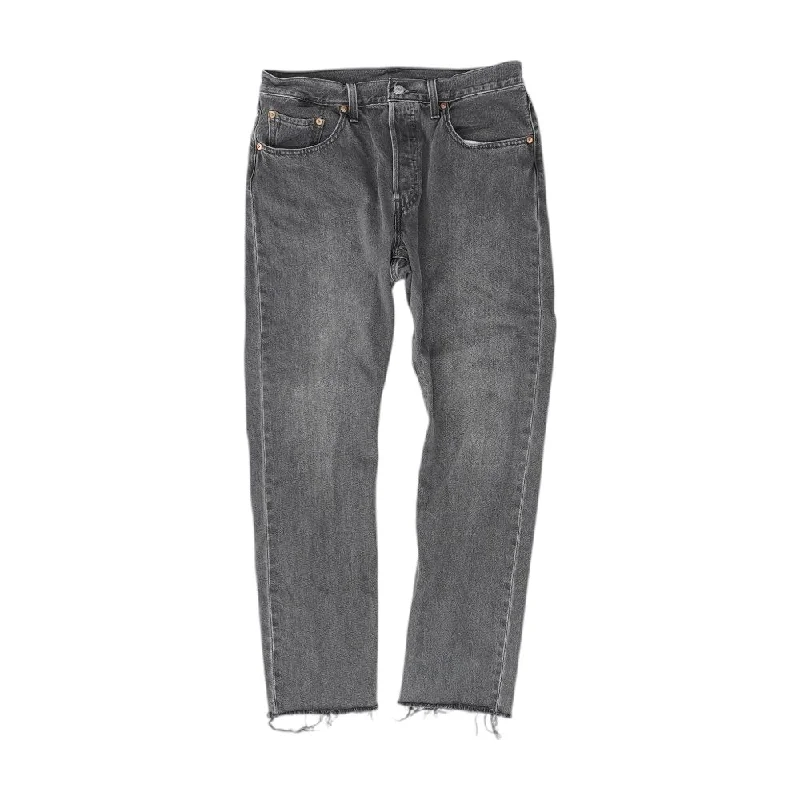 501 Gray Solid Jeans Comfortable Low-Rise Jeans