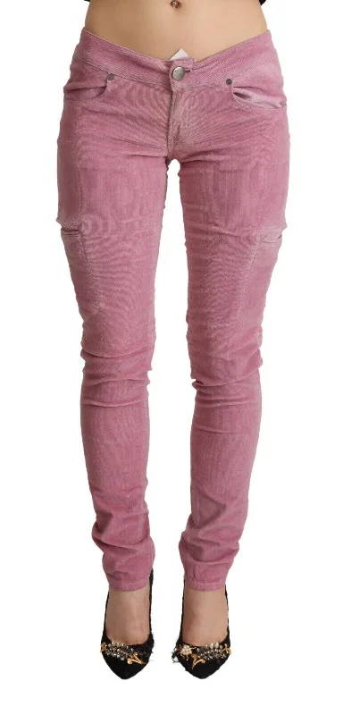 Acht  Cotton Low Waist Skinny blue Cargo Women's Jeans Elegant High-Waisted Flared Jeans