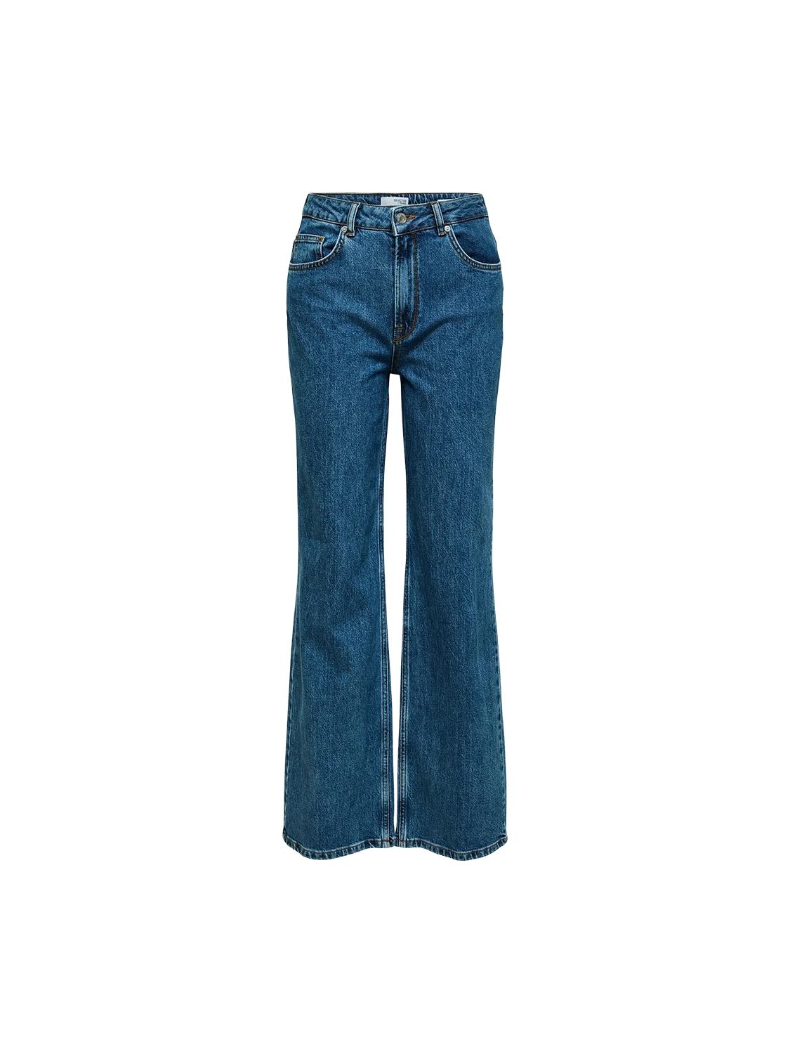 Selected Femme Alice Wide Leg Jeans Comfortable Mid-Rise Jeans