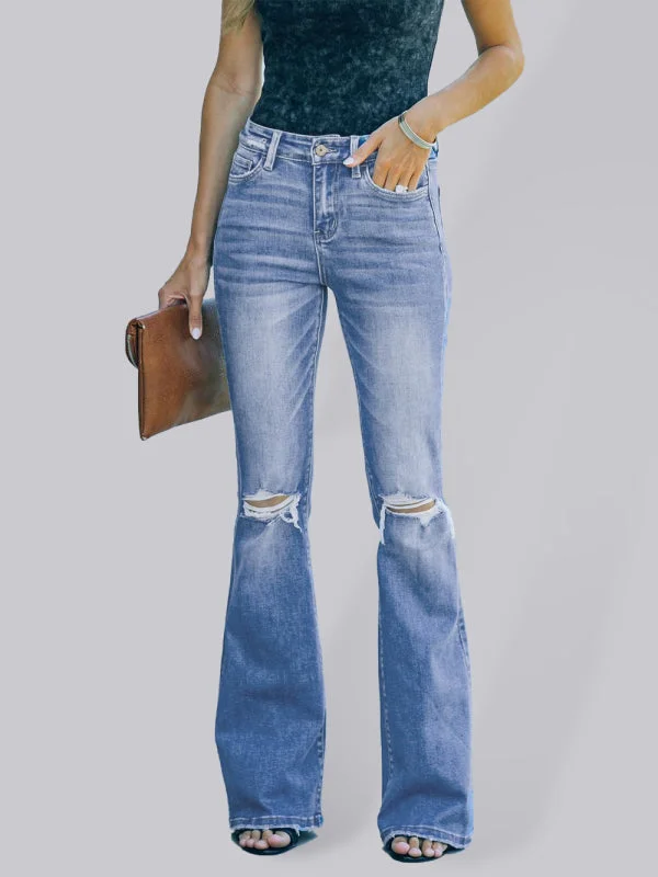 Ladies Bootcut Jeans High Waist Slim Fit Distressed Jeans Casual Distressed Skinny Jeans Ladies Bootcut Jeans High Waist Slim Fit Distressed Jeans Casual Distressed Skinny Jeans