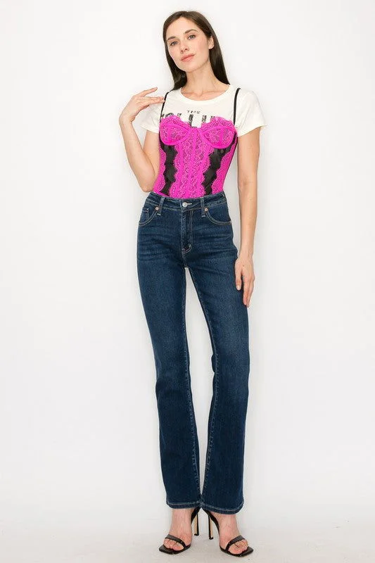 Artemis Vintage High Rise Skinny Bootcut Jeans Elegant Bootcut Fit Jeans
