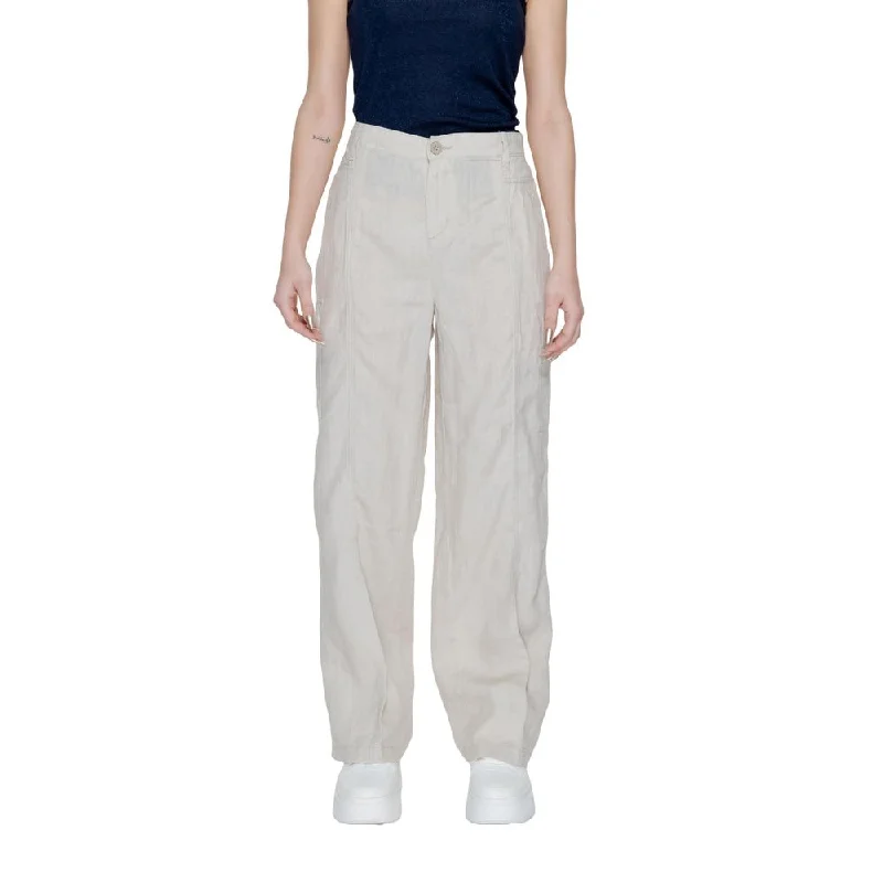 Beige Linen Jeans & Pant Fashionable Jeggings Style Jeans