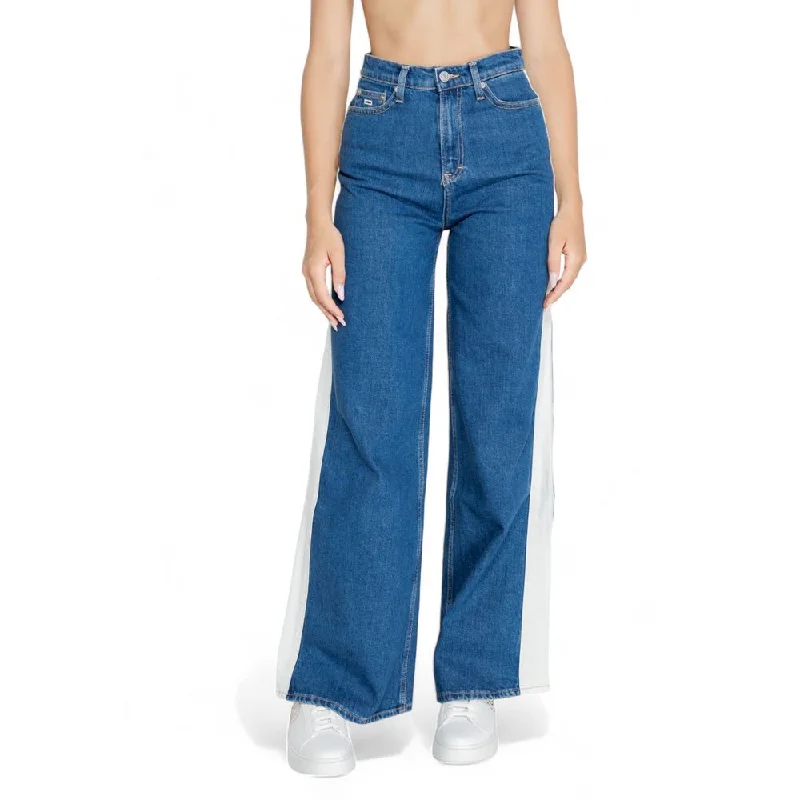 Blue Cotton Rigenerato Jeans & Pant Chic Rip-Detail High-Waist Jeans