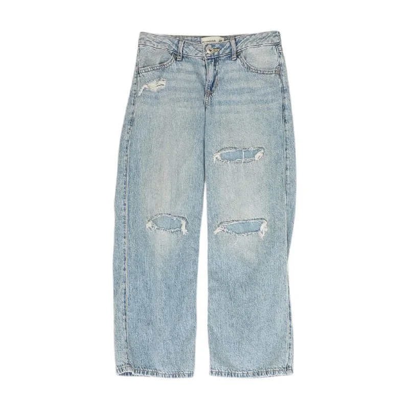 Blue Solid Low Rise Jeans Trendy Vintage Denim Jeans
