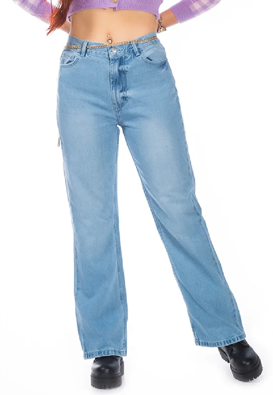 Boot Cut Washed Jeans Pants Stylish Slim Fit Denim