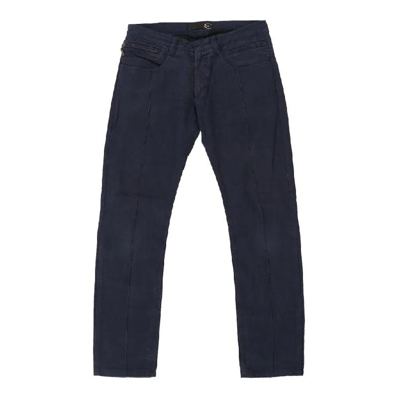 Cavalli Jeans - 33W UK 12 Navy Cotton Casual High-Waisted Bootcut Jeans