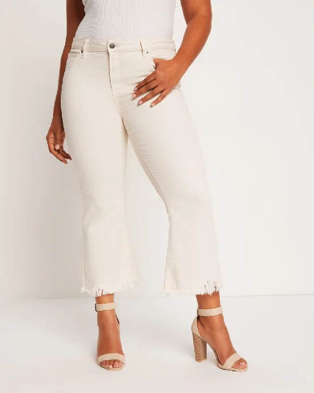 Berkeley Crop Kick Flare Jeans Fashionable Straight Fit Denim