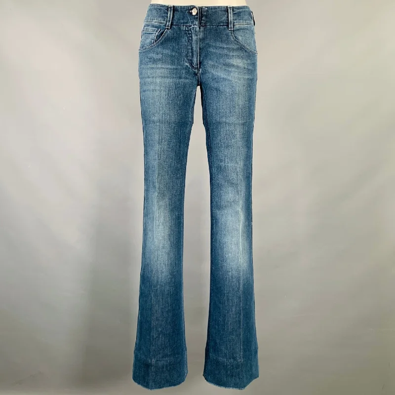 DOLCE & GABBANA Size 6 Blue Cotton Blend Bell Bottom Jeans Comfortable Stretch Denim Jeans DOLCE & GABBANA Size 6 Blue Cotton Blend Bell Bottom Jeans Comfortable Stretch Denim Jeans