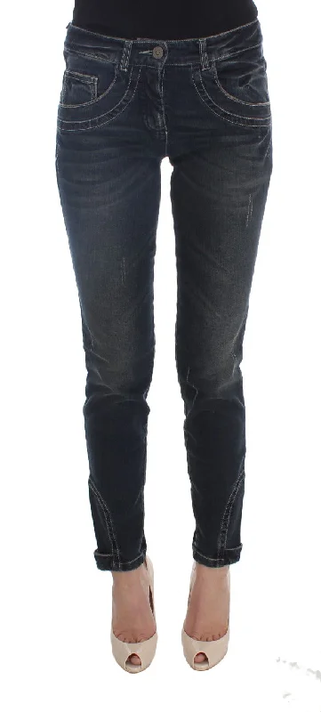 Ermanno Scervino Chic Blue Slim Fit Italian Jeans Fashionable Relaxed Fit Denim