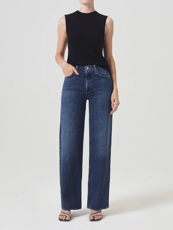 Harper Mid Rise Straight Jean - Tempo Chic Rip-Detail High-Waist Jeans